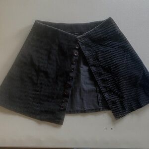 Vintage Express black corduroy button-down mini skirt 100% cotton size 7/8